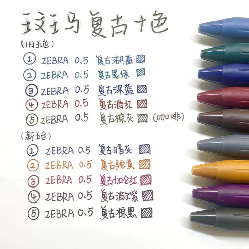 日本ZEBRA斑马JJ15复古笔日系SARASA按动彩色中性笔0.5mm