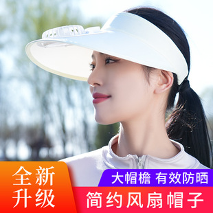 新款风扇帽带风扇的帽子充电户外女款防晒帽遮阳帽夏便携露营