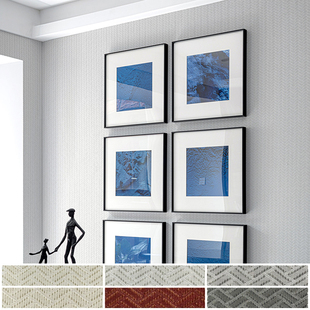 京三木 鱼骨纹人字纹无缝墙布 杏子灰中国红设计北欧现代客厅 B50