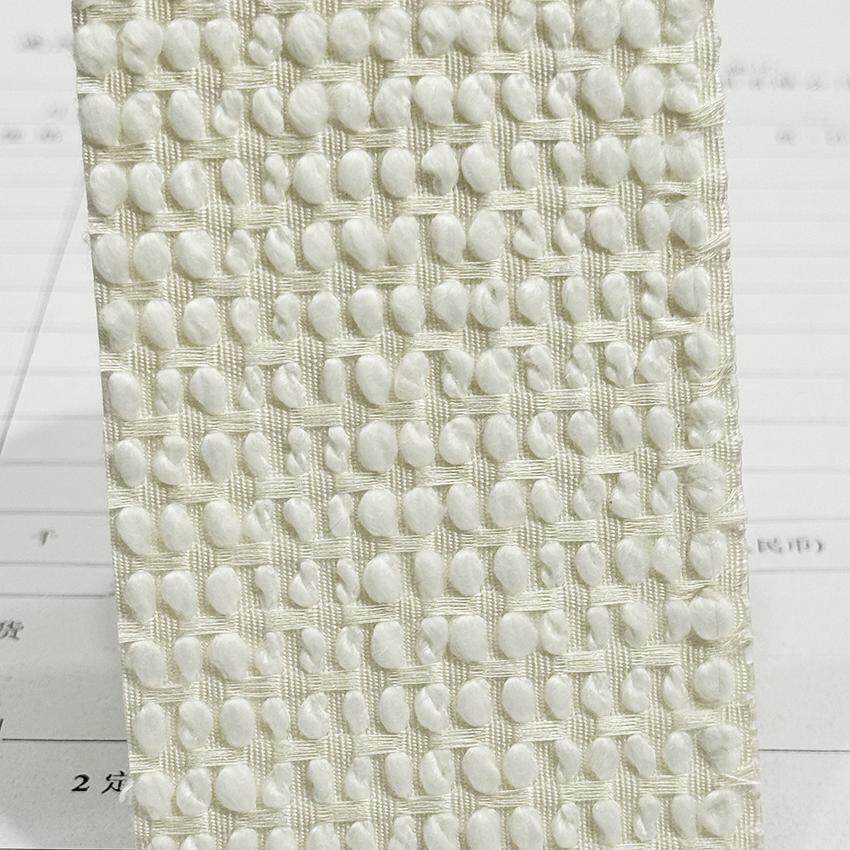 小香风 立体棉麻 粗麻布纹 无缝墙布 米白黑金色 酒店别墅面料T94