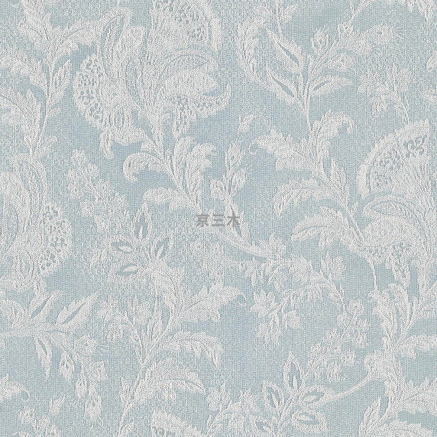 法式莨苕卷草 无缝墙布  蓝绿色浮雕藤花 客厅卧室酒店背景 T97