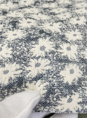 武汉定制窗帘 厚重棉麻雪尼尔麦穗雏菊 卧室女孩房蓝色紫色 SJ4