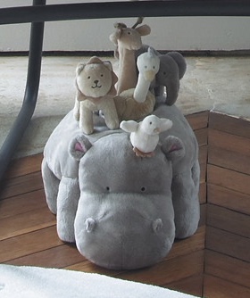 法国Jacadi非洲之旅Peluche Activite Hippo河马伙伴游戏绒玩偶套