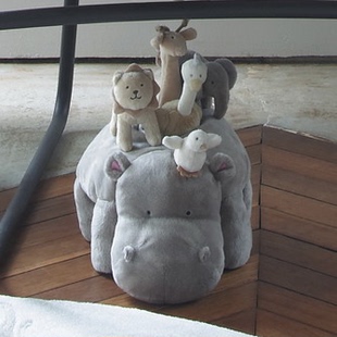 法国Jacadi非洲之旅Peluche Activite Hippo河马伙伴游戏绒玩偶套