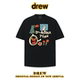 drew潮牌美式 卡通涂鸦印花短袖 T恤男女休闲宽松百搭情侣纯棉上衣