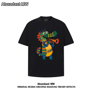 Abundant T恤男女宽松情侣休闲百搭上衣 MW卡通趣味创意中国龙短袖