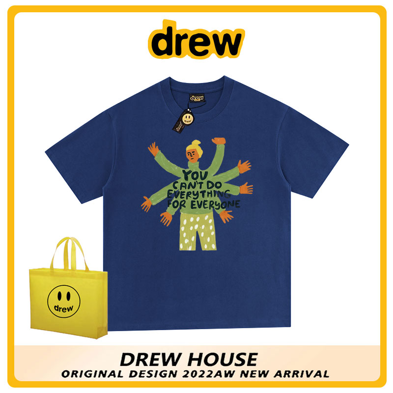 drew明星同款纯棉情侣短袖T恤
