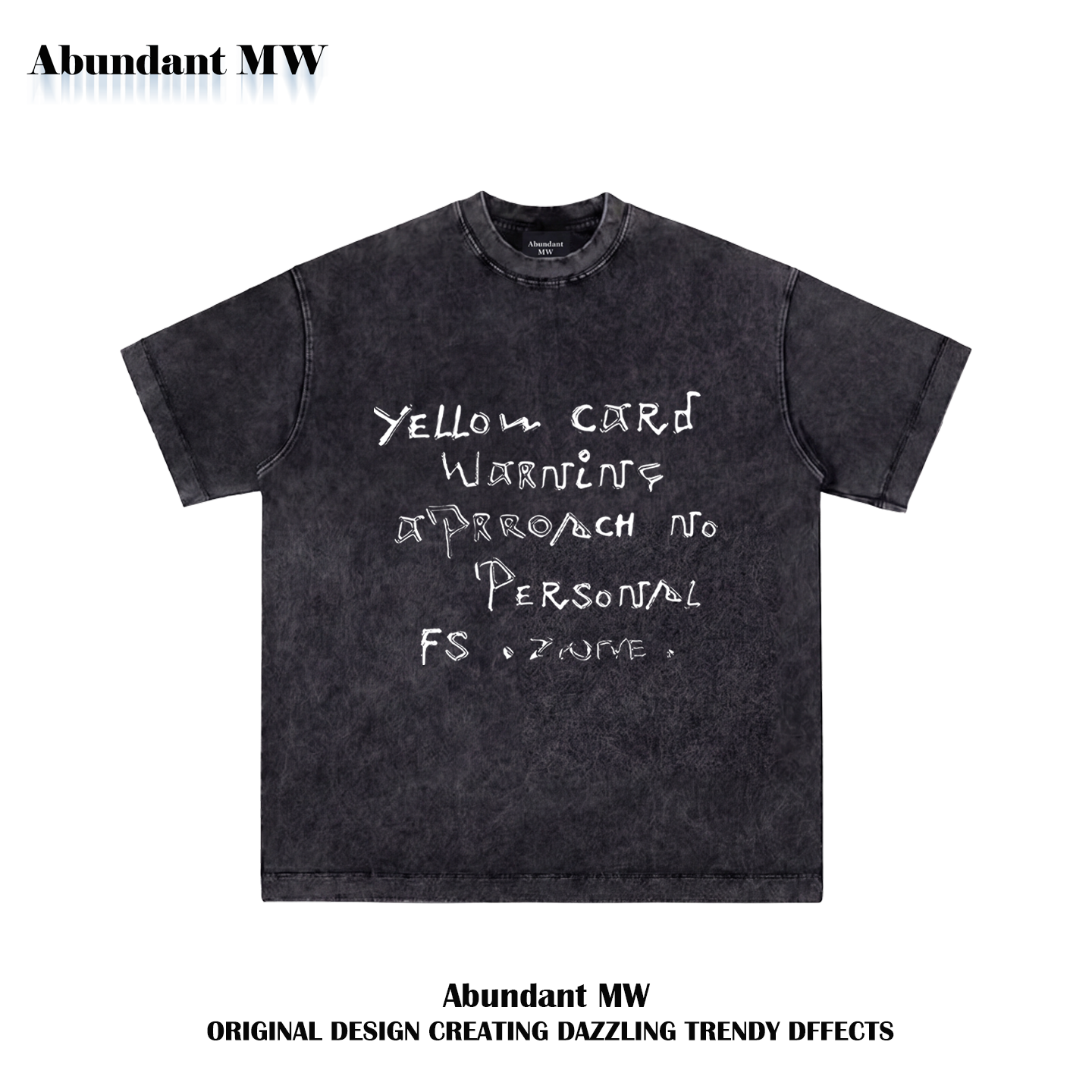 AbundantMW美式复古字母短袖T恤