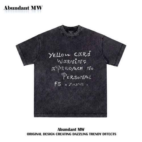 AbundantMW美式复古字母短袖T恤