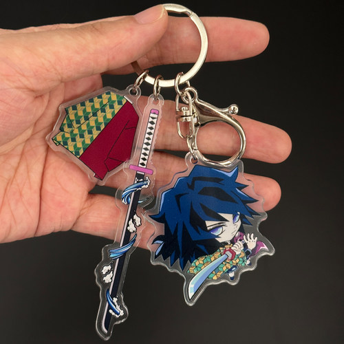 富冈义勇 鬼灭之刃动漫周边亚克力钥匙扣挂件包包书包挂件 B121