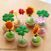 日本制京都龙虎作绢绸手工可爱 桌面摆件不倒翁 樱花兔子猫咪送礼