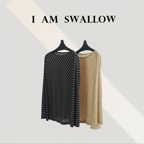 【A/M Swallow】斜条天丝羊绒长袖打底衫W-1285#700