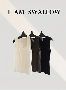 【A/M Swallow】膨体腈纶*微弹净色打底小背心W-1537#007