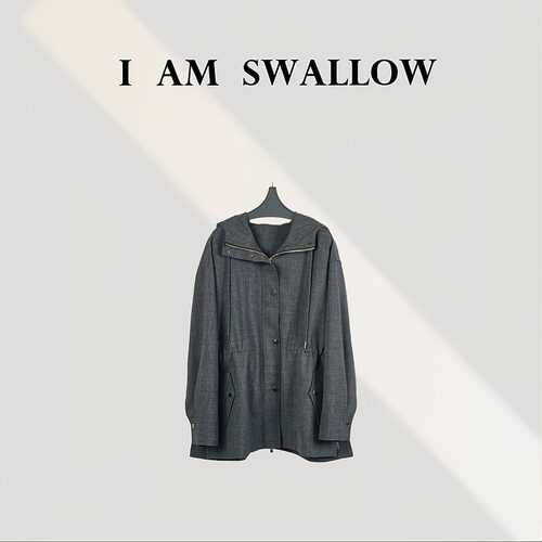 【A/M Swallow】连帽抽绳工装羊毛长袖外套W-1511#700