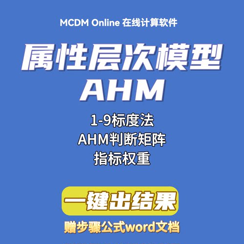 属性层次模型AHM计算主观权重