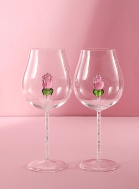原创酒杯 仙女专用|玫瑰花香槟杯红酒杯DEESSE高颜值酒杯葡萄窖主