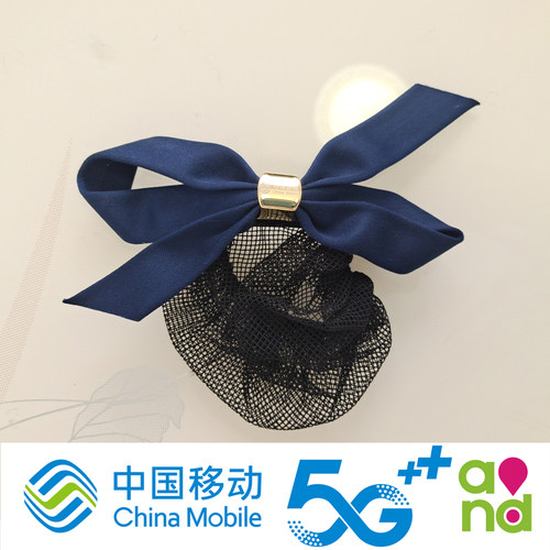 中国移动头花发饰发夹网兜盘发营业厅公司职业头饰发卡丝巾23新款