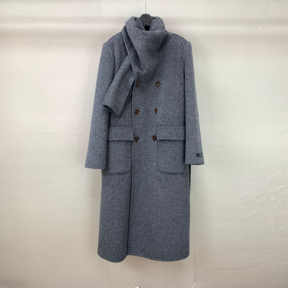 董洁欧阳娜娜同款围巾领羊毛大衣