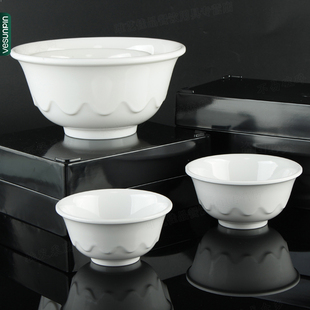 丰美密胺碗面碗 仿瓷碗抗摔耐高温酒店饭店5寸莲花碗汤碗饭碗W200