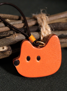 狐狸弹力绑带头层真皮手工手帐本护照装饰吊牌m5a6a7活页小挂件