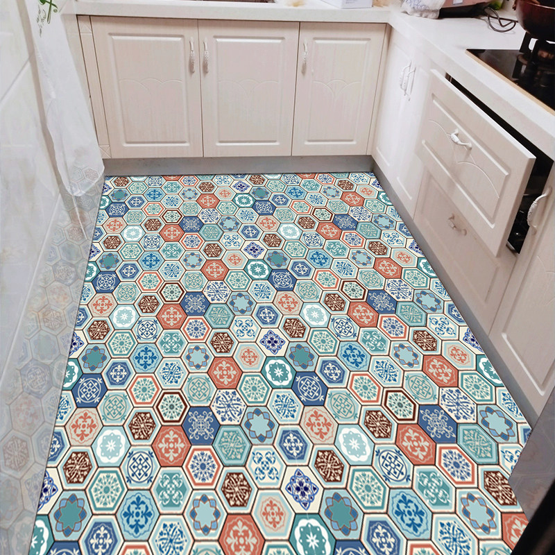 地中海自粘地砖墙贴厨房防水地贴阳台防滑耐磨地板贴仿古瓷砖贴纸