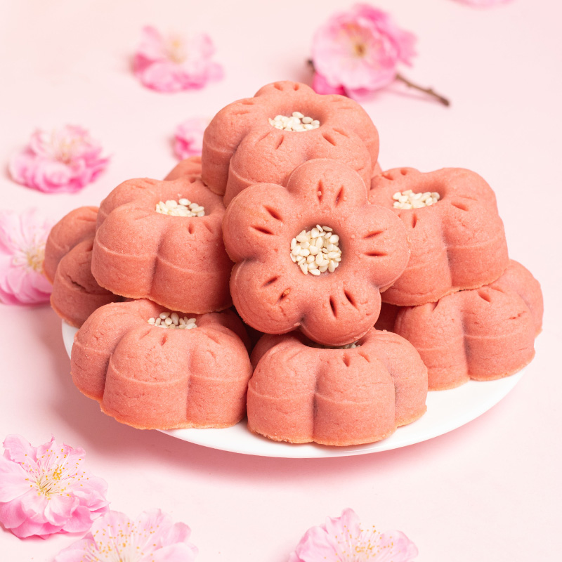 桃花酥点心好吃的早餐零食休闲食品传统糕点办公室鲜花饼饼干蛋糕