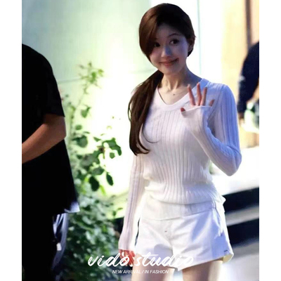 羊毛套头V领外穿羊毛衫