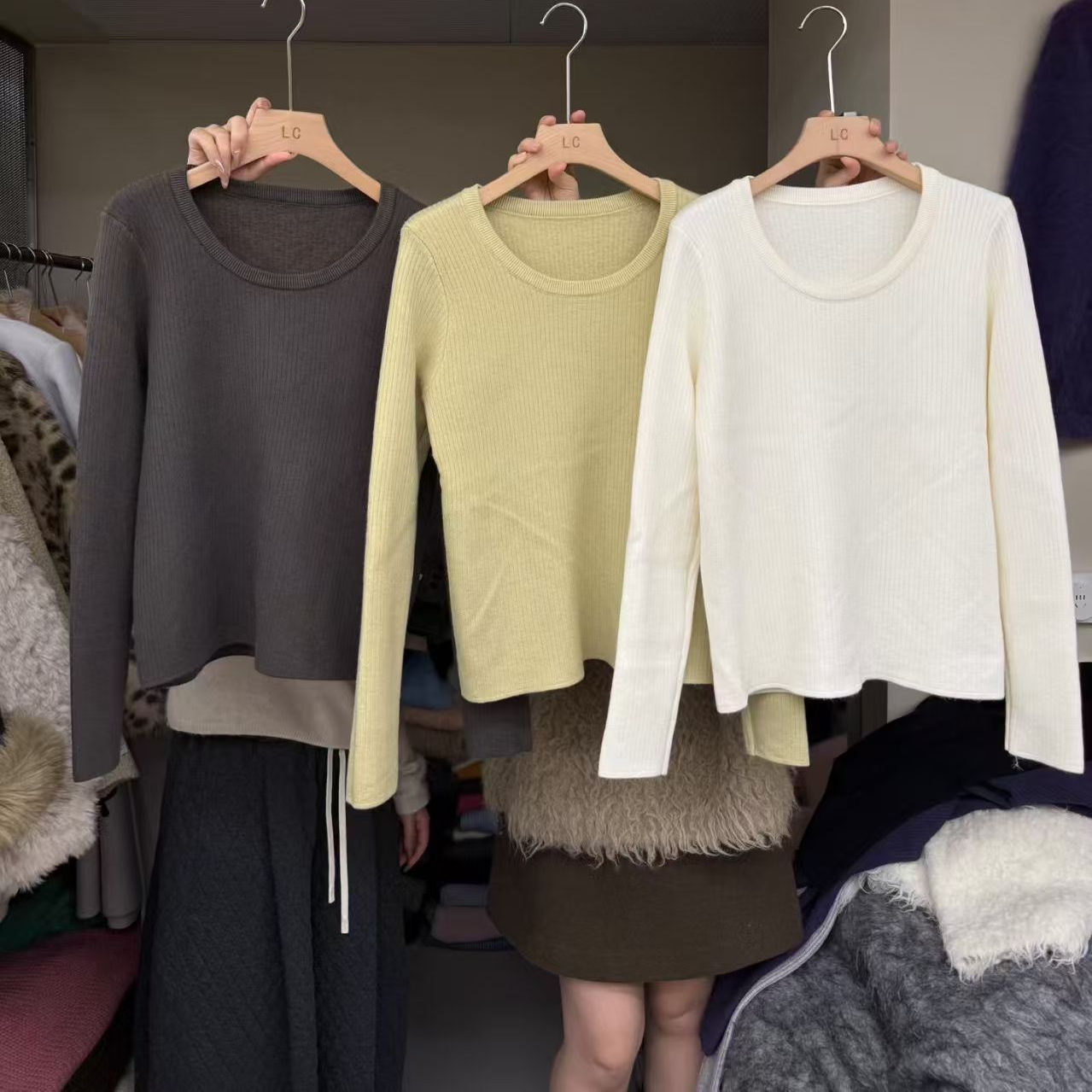 加绒保暖长袖T恤女内搭打底衫