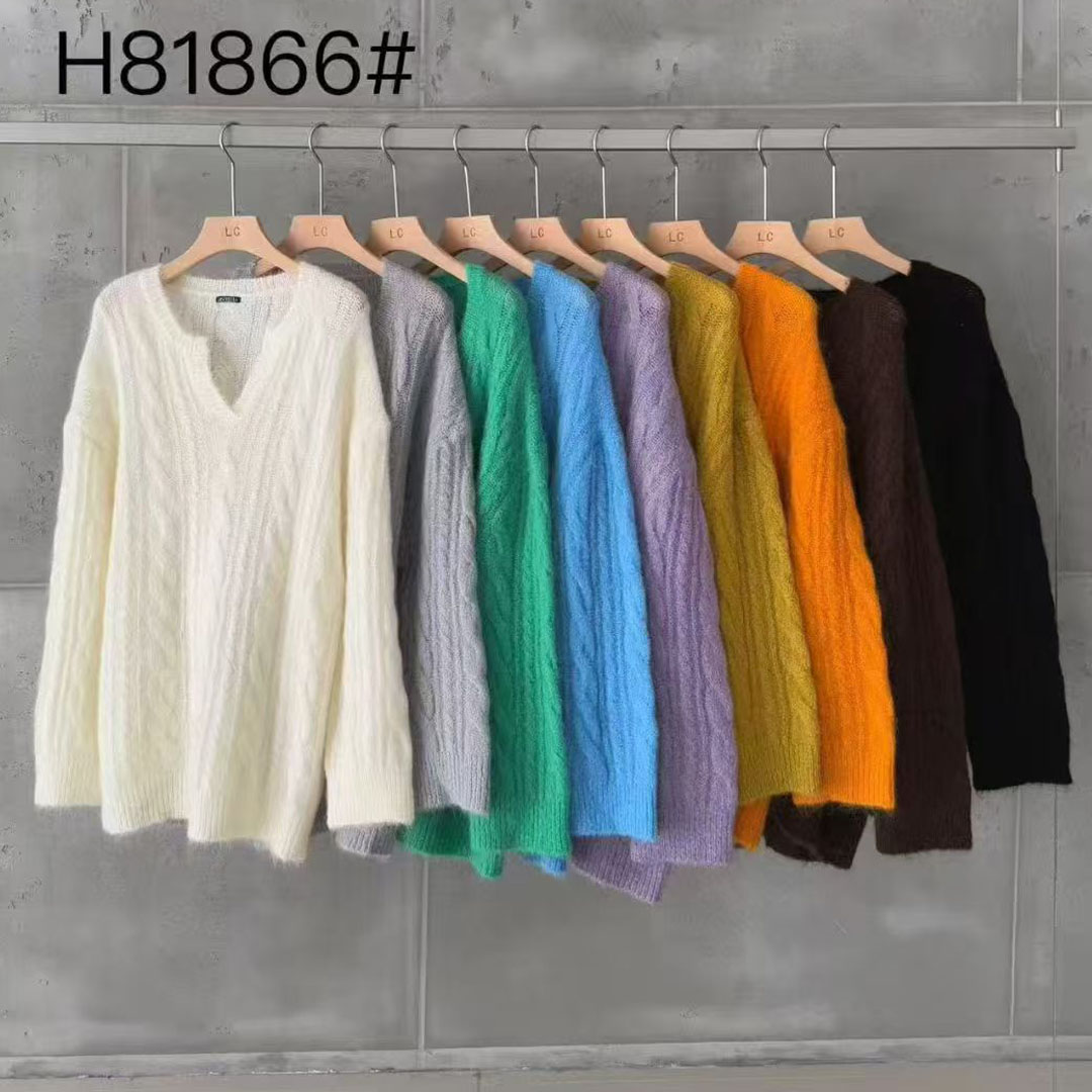 慵懒风麻花羊毛马海毛针织衫女