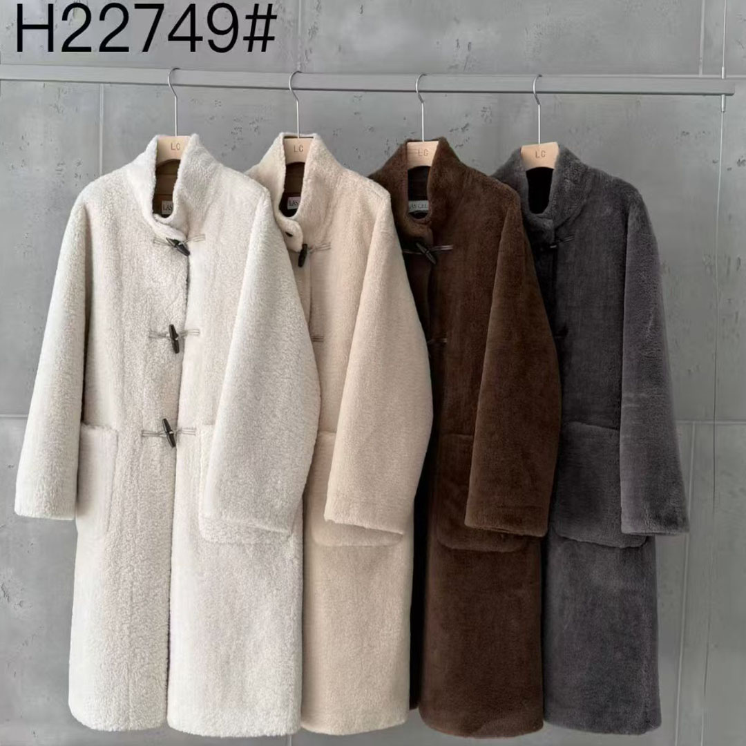 立领皮毛一体大衣女2025年冬季