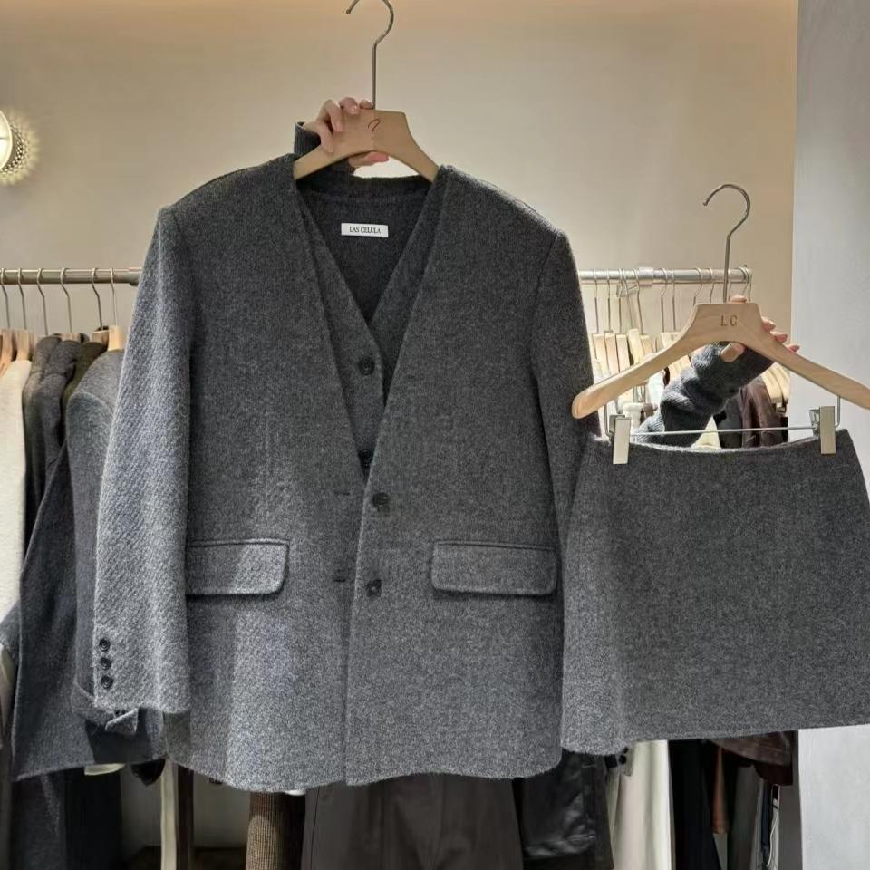 时尚双面羊毛套装时尚半身裙