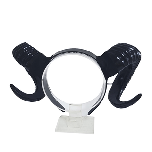 暗黑系魅魔恶魔角山羊头饰发箍黑白