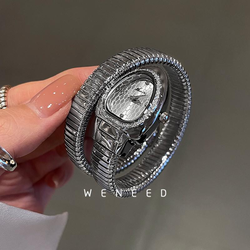 weneed2025新款女士个性蛇形手镯手表女轻奢小众艺术女款蛇头女表
