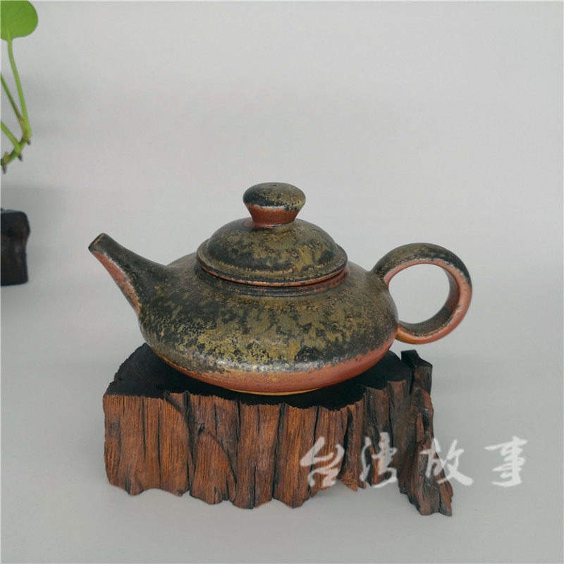 台湾故事 陶艺大师赖建成柴烧壶自然落灰纯手工日式备前烧时光