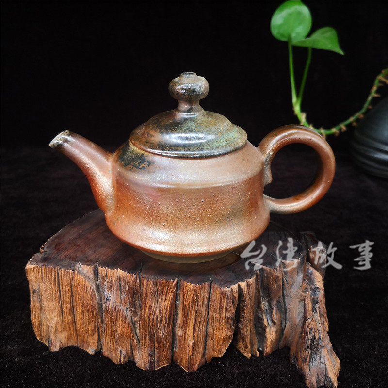 台湾故事 陶艺大师刘博源柴烧壶备前烧茶壶中式茶杯纯手工复古风