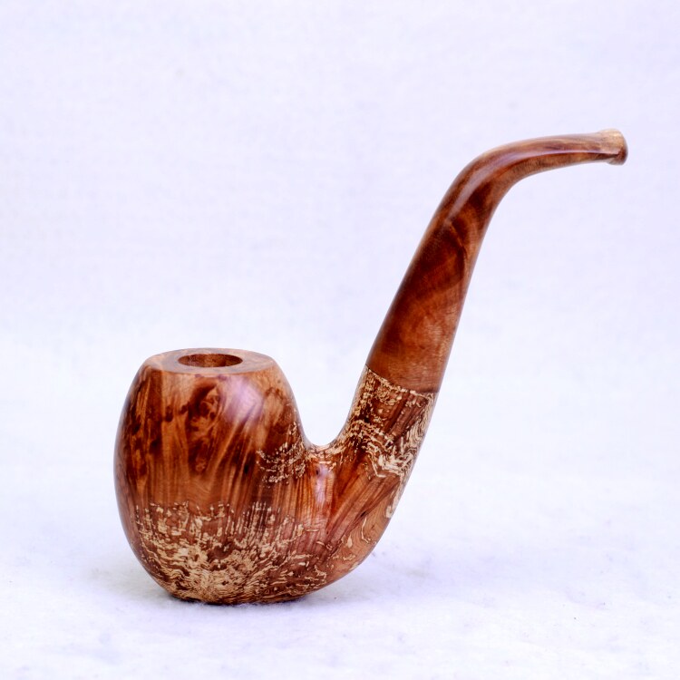 传统手工烟斗麻梨疙瘩火琉璃实木过滤插扣满花把玩收藏礼品明清风