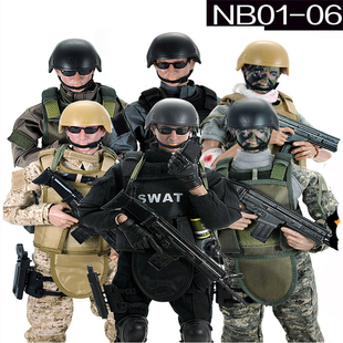 1/6兵人模型套装人偶士兵玩具特种部队警察反恐部队军人手办男孩