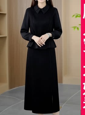 200斤高档大码套装女2025冬季新款妈妈修身显瘦遮肉半身裙两件套