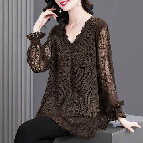 高档针织打底衫女春装加厚2025新款大码宽松时尚个性百搭T恤上衣