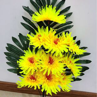 高端清明祭祀手捧仿真花白色黄色简约花艺情人菊手捧单只落地花艺
