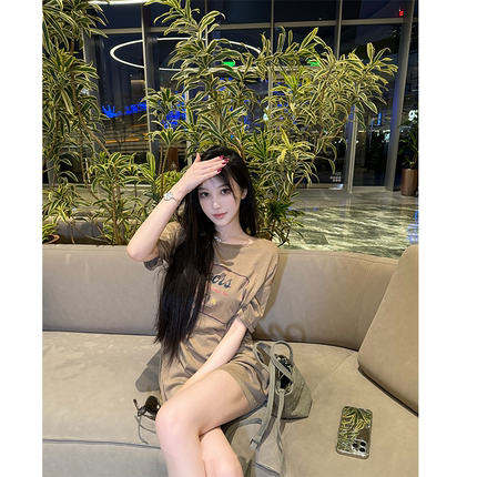 GABBY 美式宽松休闲风短袖T恤上衣L1353