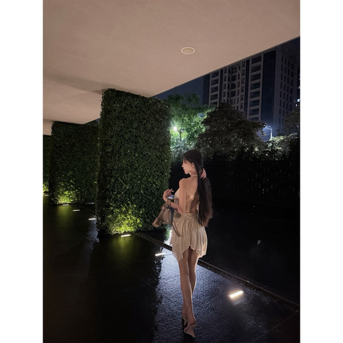 gabby 【美女感】若隐若现露背 荡V领垂感不规则背心吊带女L1800