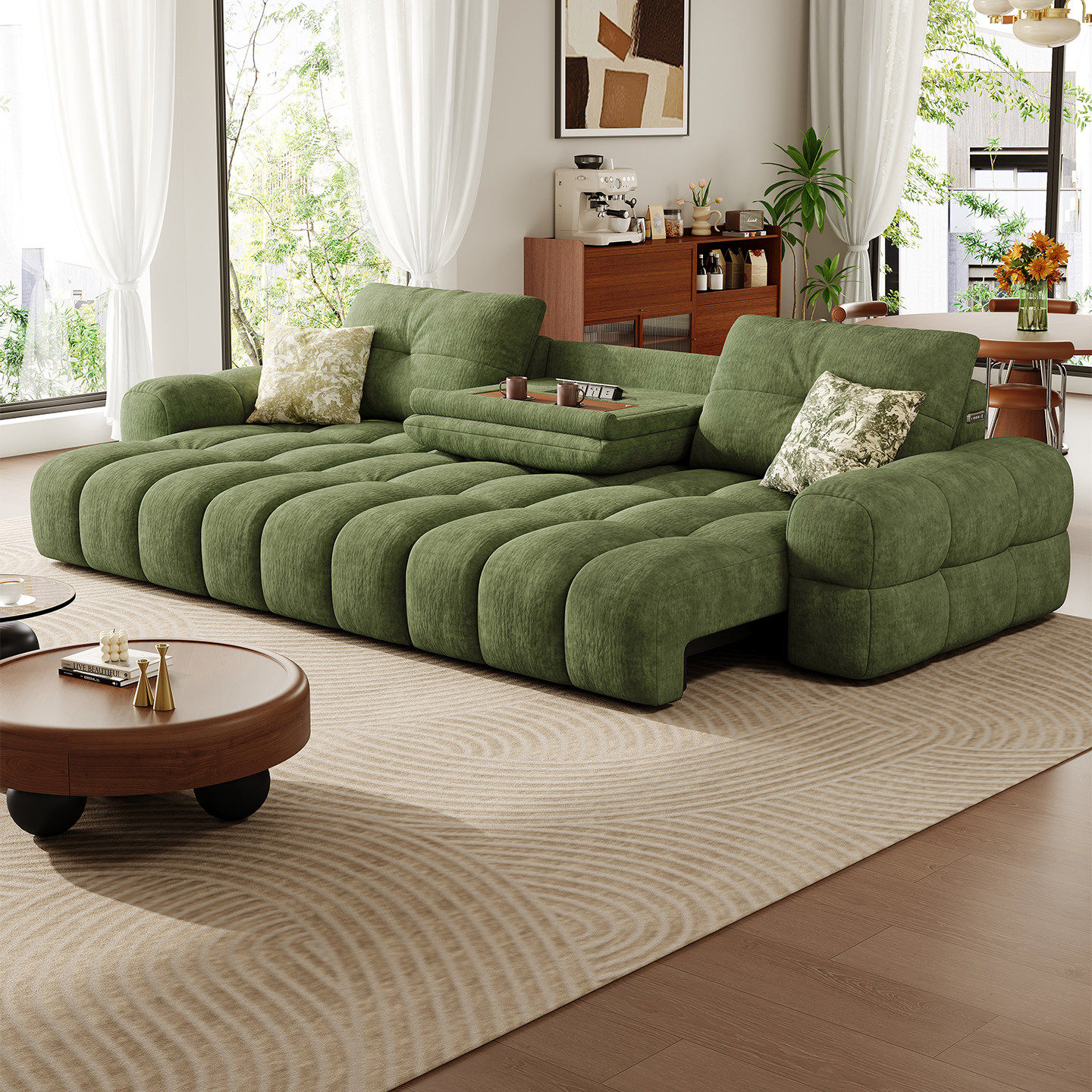 麦岛电动沙发床2025新款客厅可伸缩多功能现代简约布艺沙发雪尼尔,住宅家具,功能沙发,淘宝优惠券,粉丝福利购,淘宝优惠卷