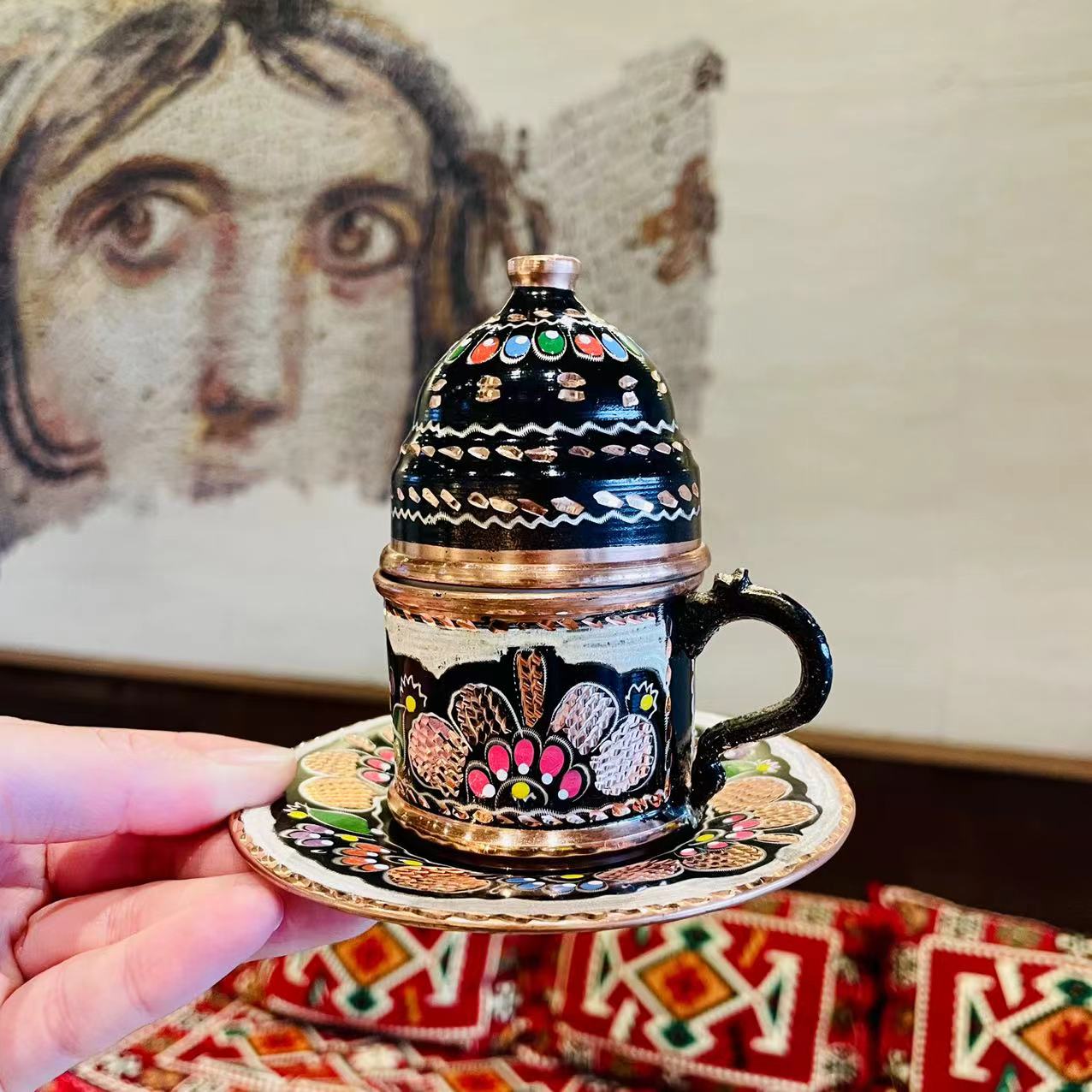 土耳其原装进口珐琅咖啡杯