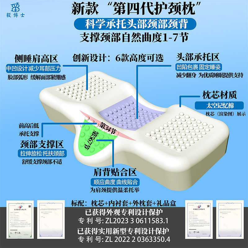 变直反弓突出专利设计颈椎枕护颈枕支撑枕记忆枕枕头儿童学生成人