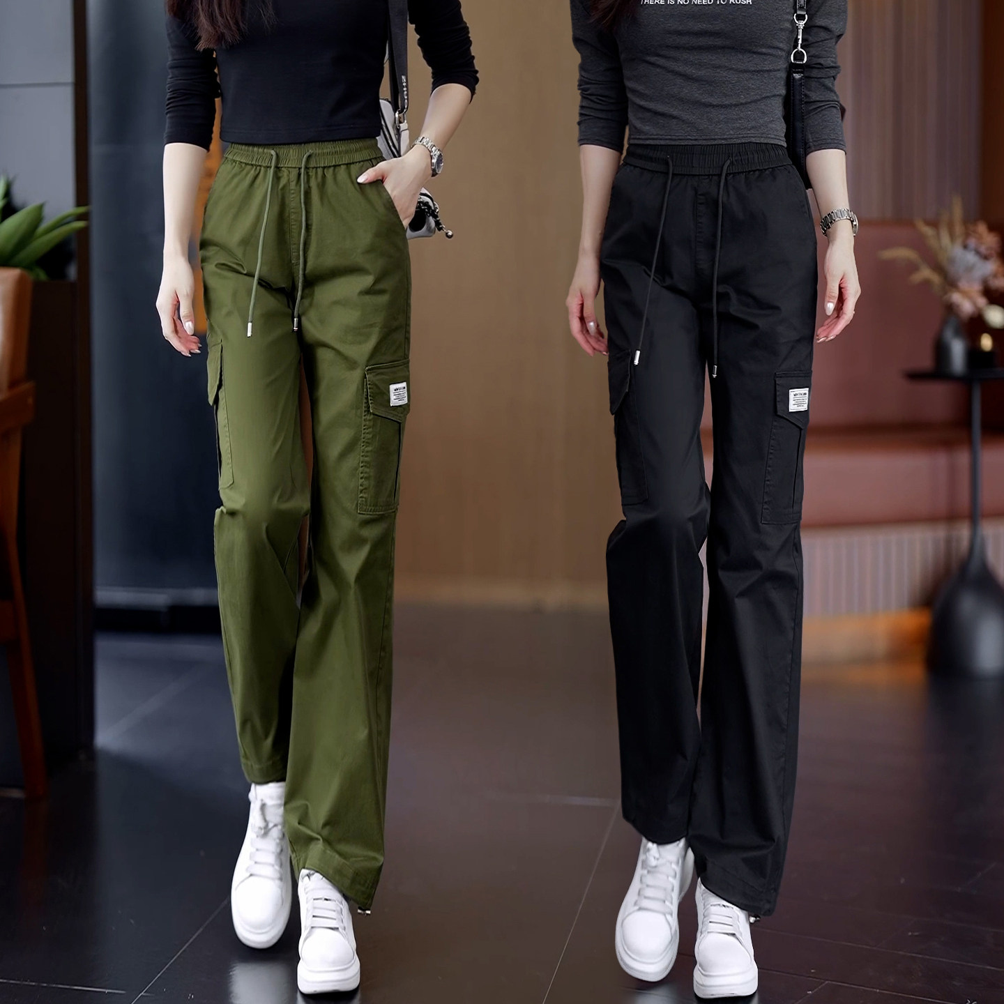 女士宽松迷彩工装裤女士裤休闲裤