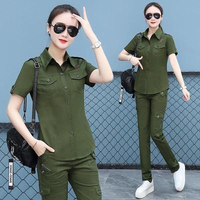 春秋季水兵舞表演工装迷彩服套装