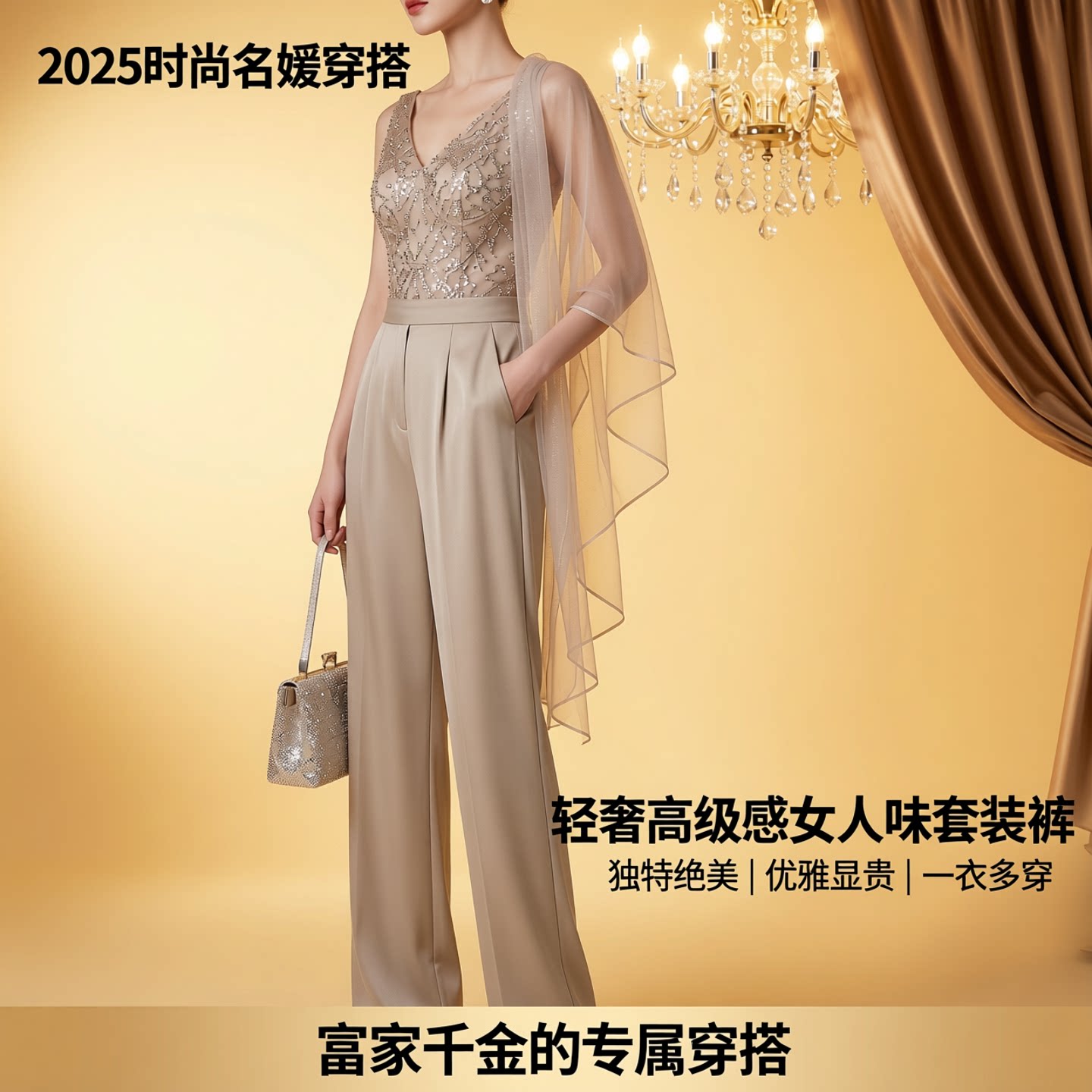 2025时尚名媛穿搭轻奢高级感女人味富家千金独特绝美漂亮套装裤