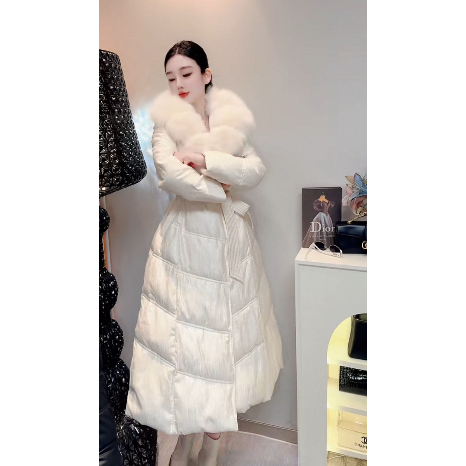 冬季大毛领白鸭绒羽绒服真狐狸毛