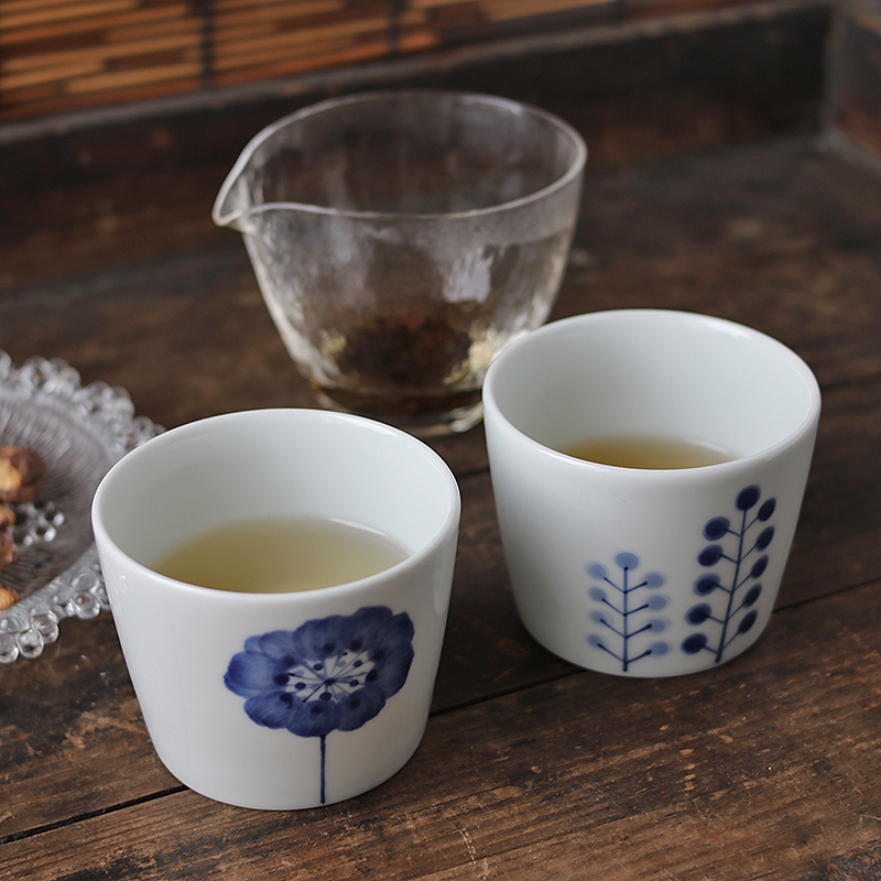 日本原装进口波佐见烧蓝玲花茶杯复古釉下彩瓷器日式餐具茶具-封面